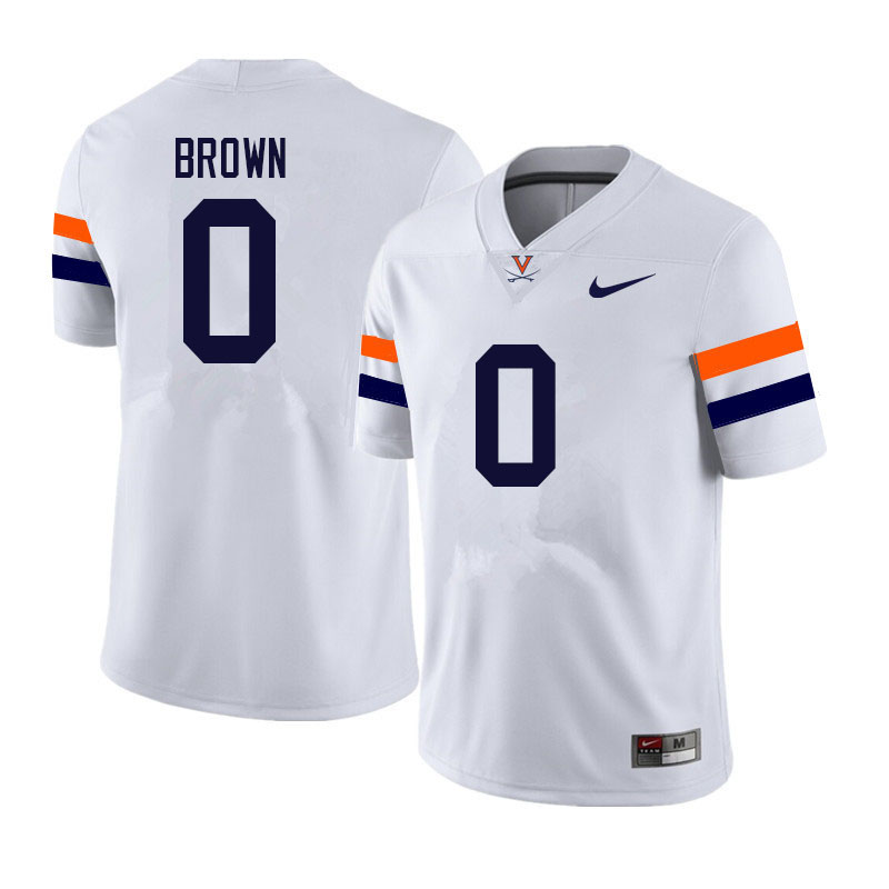 Men #0 Cody Brown Virginia Cavaliers College Football Jerseys Sale-White - Click Image to Close